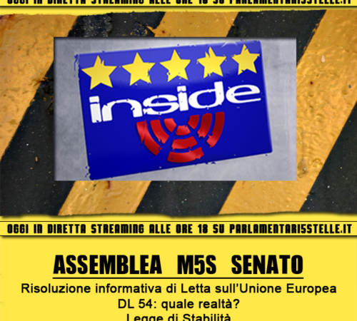 Assemblea M5S Senato – 21/10/2013 – Live Streaming ore 18