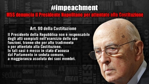 Il M5S presenta l’ #impeachment per Napolitano: il documento