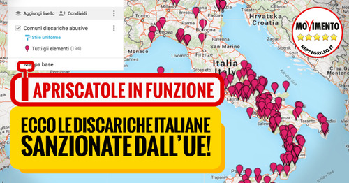 Apriscatole in funzione: il M5S scopre le discariche italiane sanzionate dall’EU!
