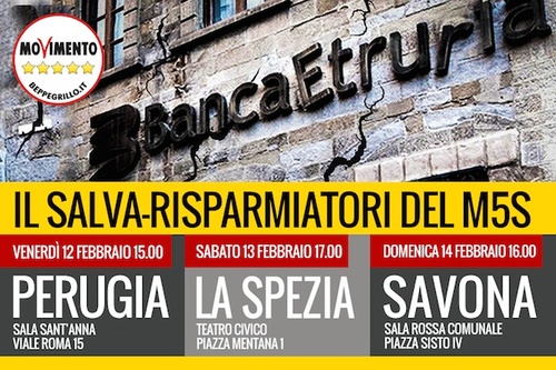 Di banche si deve parlare! Appuntamento a Perugia, La Spezia e Savona con il M5S