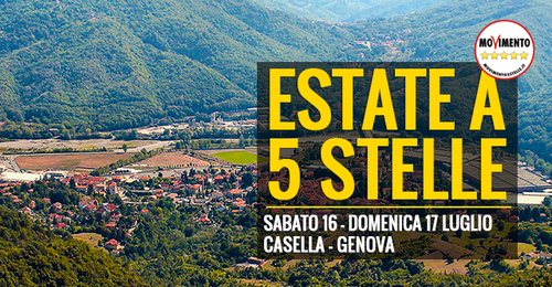 16/17 Luglio, comincia l'”Estate a 5 Stelle” in Liguria!