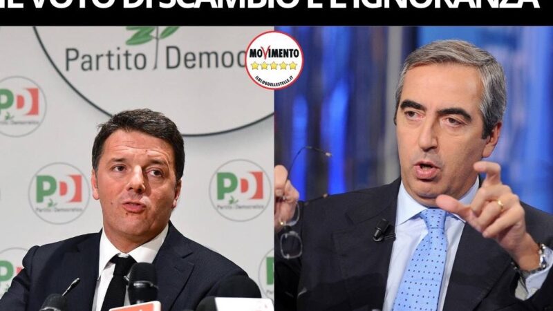 Reddito di cittadinanza: Renzi e Gasparri ignoranti, il Reddito di Cittadinanza combatte il voto di scambio