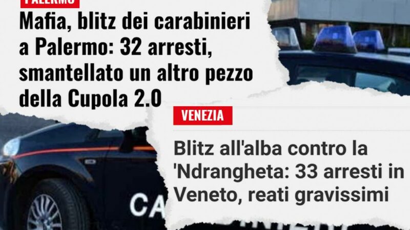 Le mafie delle estorsioni colpite con 65 arresti in tutta Italia, lo Stato aiuta chi denuncia
