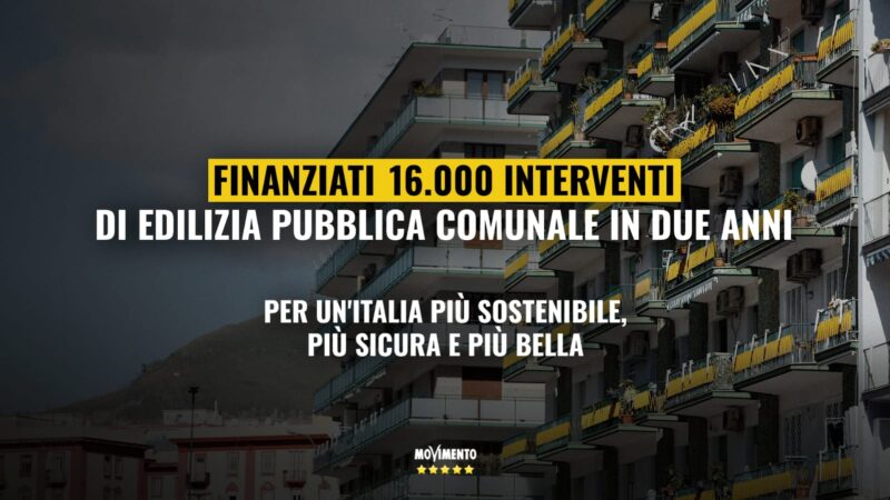 Finanziati 16 mila interventi di edilizia pubblica comunale in due anni. Per un’Italia più sostenibile, più sicura e più bella